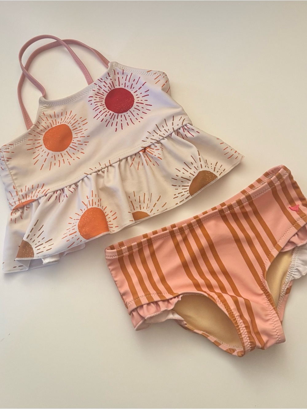 Pink Chicken Pink & Orange Sun Print Two-Piece Swimsuit
